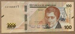 HONDURAS 100 LEMPIRAS 2022 ÇİL.KAĞIT   PARA