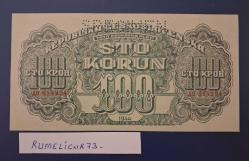 Çekoslovakya -1944 - 100 Korun -SPECİMEN - ÇİL - Nadir