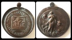 BRONZ/Bakır Kolye Ucu (1890-1910 Yılları) Katolik Madalyon Kolye Ucu