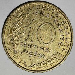 FRANSA  1963  10 CENTIMES