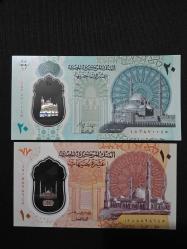 MISIR 10 - 20 Pounds 2022/2023, ÇİL Polimer 2 adet banknot