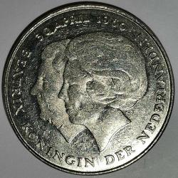 HOLLANDA  1980  1 GULDEN   HATIRA Kraliçe Beatrix'in taç giyme töreni