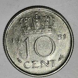 HOLLANDA  1951   10 CENT