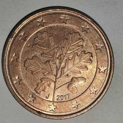 Efemera - ALMANYA 2017 J  5 EURO CENT - kitantik - kitaLog
