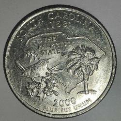 AMERİKA  2000  D   25 CENT  ÇEYREK DOLAR    HATIRA  50 Eyalet Çeyreklikleri - Güney Karolina