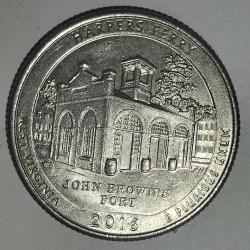 AMERİKA  2016 D    25 CENT  ÇEYREK DOLAR     HATIRA  Güzel Amerika Çeyrekleri - Harpers Ferry