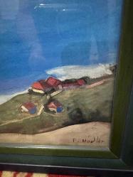 Deniz ve kıyı manzarası temalı, alt köşesinde  İsviçreli Ünlü Ressam Ferdinand Hodler imzası bulunan Yağlı boya sanatsal tablo. Ahşap çerçeveli Dekoratif ve koleksiyon değeri olan özel bir eserdir. Durumu fotoğraflarda görüldüğü gibidir. 72 x 59 cm