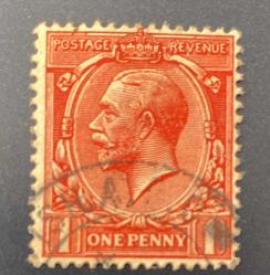 İngiltere Pulu - England Stamp - Postadan Geçmiş Pul Filateli - DAMGALI - KRAL GEORGE V. TEMALI PUL,  1 PARA - YABANCI PULLAR - NOSTALJİK DOĞUM GÜNÜ HEDİYESİ
