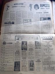 Ankara Gazetesi - Turkish Newspaper - 8 Temmuz 1976 - Elizabeth Taylor ile Zahidi İran'a gidiyor Fotoğrafı - Adalet Partisi genel başkanı Süleyman Demirel Altınözü kongresine mesaj gönderdi - Rauf Denktaş Anadolu Ajansı Kıbrıs bürosunu törenle açtı - Nevzat Tandoğan'ı soyan eşkıya yazan Şemsi Belli - kamboçya'da ölüm ve işkence kol kola - Kızıltoprak köşkte Ülkü Özen Hale Manzade Gönül Gül Atilla Yelken Azra Balkan - saksonyalılarda İnci Sanlı Mihrican Güngör Gülay Gül Papatya -  bekar erkeklerin en büyük hayat sigortası evlenmek - televizyonda bugün - kapıkule'de tırlar için ayrı bir yol yapılıyor - dünyanın en tatlı kadını filmi Mıstık sinemasında - en büyük benim başrolde Bruce Lee Ünal sinemasında - Estergon kalesi filmi başrolde Serdar Gökhan Şık sinemasında - hocamız Arif Nihat Asya'nın ruhuna mektup yazan Hüseyin Rahmi Kılıç - duramayacağım seni öpmeden Yazan Yunus Yaşar - orman şiiri yazan Mehmet Karabulut - yaşamak ve sevmek şiiri Yazan İsmail Yaltırık - Kıbrıs trajedisi