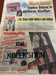HAFTA SONU DERGİ - GAZETESİ DOĞUM GÜNÜ HEDİYESİ (TURKİSH MAGAZINE - NEWSPAPER) - TAM TAKIM 14 SAYFADIR - 8 KASIM 1985 - Sayı:45 -Hüseyin siphaioğlu-Vahdet Vural-Hasan Bora-Hasan Fehmi Güneş-Aynur Aydan-Alev Sayın evli İlyas Salmanla öpüşüyor-Gülşen Bubikoğlu-Tarık Akan-Cüneyt Arkın-Nihal Arda-Keriman Halis-Banker Bako-İpek Pınar-Nihat Akpak-Osman Hattat-Hülya Avşar-Birol Soyurgal-İbrahim Tatlıses-Sezen Aksu-Muazzez Abacı-Ferdi Tayfur-Ajda Pekkan-Ali Bars-Ahu Tuğba-Kemal Sunal-Belkıs Akkale-Nazan Şoray-Oya Aydoğan-Adnan Şenses-Zerrin Özer-Aynur Aydan-Hülya Yiğitalp-Burhan Bayar-Aydemir Akbaş-Nami Dilbaz-Serpil Benay-Şakir Şener-Aldo-Derya Tuna-Hülya Işıl-Vahdet Vural-Barış Manço-Nesrin Topkapı-Atilla Kaya-Seracettin Erman-Gülden Karaböcek-Zümrüt Cansel-Müjdat Gezen-Atilla Arcan-Bedia Akartürk-Gönül Öner-Küçük Emrah-Kâmuran Akkor-Mine Koşan-Hasan Bora-Nigar Uluerer-Nihal Arda-Neriman Bayındır-Sibel Egemen-Selahattin Alpay-Ümit Besen-Tanju Korel-Alev Sayın-İlyas Salman-Zeki Müren-Bülent E
