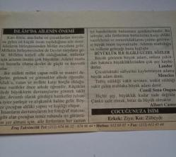 7 Mart 2006-Orijinal Takvim Yaprağı-Doğum Günü-Söz,Nişan,Nikâh,Düğün ve Önemli Günler Hediyesi-ERAŞ Hizmet Takvimi-Ayet-Hadis(Artvin'in Kurtuluşu (1921) Bağ Budama Zamanı)-İslam'da Ailenin Önemi-Büyüklük İle İlgili Güzel Sözler-Çocuğunuza İsim:Ziya,Zübeyde