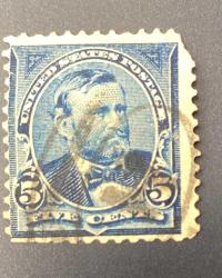 Amerika Birleşik Devletleri Pulu - Unıted States Stamp - Postadan Geçmiş Pul Filateli -  Damgalı - Amerika Devlet Başkanı Temalı Pul , 5 PARA - YABANCI PULLAR-NOSTALJİK DOĞUM GÜNÜ HEDİYESİ