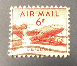 Amerika Birleşik Devletleri Pulu - Unıted States Stamp -Postadan Geçmiş Pul Filateli -Damgalı - Uçak Temalı Pul , 6 PARA - YABANCI PULLAR-NOSTALJİK DOĞUM GÜNÜ HEDİYESİ