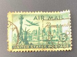 Amerika Birleşik Devletleri Pulu - USA Stamp - Postadan Geçmiş Pul Filateli - Damgalı - ÖZGÜRLÜK ANITI - NEW YORK ŞEHRİ TEMALI PUL, 15 PARA - YABANCI PULLAR-NOSTALJİK DOĞUM GÜNÜ HEDİYESİ