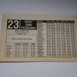 23 Mart 2006-Orijinal Takvim Yaprağı-Doğum Günü-Söz,Nişan,Nikâh,Düğün ve Önemli Günler Hediyesi-ERAŞ Hizmet Takvimi-Ayet-Hadis(Dünya Meteoroloji Günü)-Allah'a Nasıl İnanırız-Çocuğunuza İsim:Yekta;Yelda