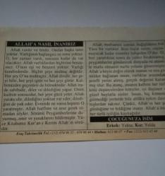 23 Mart 2006-Orijinal Takvim Yaprağı-Doğum Günü-Söz,Nişan,Nikâh,Düğün ve Önemli Günler Hediyesi-ERAŞ Hizmet Takvimi-Ayet-Hadis(Dünya Meteoroloji Günü)-Allah'a Nasıl İnanırız-Çocuğunuza İsim:Yekta;Yelda
