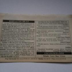29 Mart 2006-Orijinal Takvim Yaprağı-Doğum Günü-Söz,Nişan,Nikâh,Düğün ve Önemli Günler Hediyesi-ERAŞ Hizmet Takvimi-Ayet-Hadis(Greenwich saatiyle 10.16'da içtima.23.55'de Ru'yet olacak,hilal ilk defa Kzuey Amerika'nın ortalarından itibaren batıya doğru batı ufku açık olan yerlerde görülmeye başlayacaktır)-Rebiülevvel Hilali-Büyüklük İle İlgili Güzel Sözler-Çocuğunuza İsim:Varol,Vildan