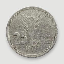 25 Kuruş 1937 Gümüş KM#864