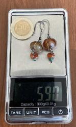 El İşçiliği Gümüş Akik Taşlı Küpe