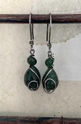 El İşçiliği Gümüş Yeşim Taşı  Küpe