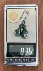 El İşçiliği Gümüş Yeşim Taşı  Küpe