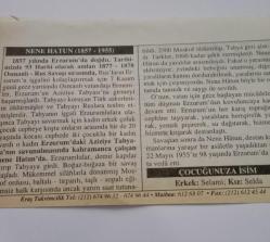 22 Mayıs 2006-Orijinal Takvim Yaprağı-Doğum Günü-Söz,Nişan,Nikâh,Düğün ve Önemli Günler Hediyesi-ERAŞ Hizmet Takvimi-Ayet-Hadis(Nene Hatun'un Vefatı (1955))-Nene Hatun(1857-1955)-Çocuğunuza İsim:Selami,Selda