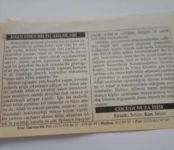 24 Mayıs 2006-Orijinal Takvim Yaprağı-Doğum Günü-Söz,Nişan,Nikâh,Düğün ve Önemli Günler Hediyesi-ERAŞ Hizmet Takvimi-Ayet-Hadis(Sokak Çocuklarına Şefkat Haftası (24-30 Mayıs))-İman Eden Bilim Adamları-Çocuğunuza İsim:Selim,Selen