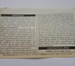 28 Mayıs 2006-Orijinal Takvim Yaprağı-Doğum Günü-Söz,Nişan,Nikâh,Düğün ve Önemli Günler Hediyesi-ERAŞ Hizmet Takvimi-Ayet-Hadis(En'am,118)-Boğulma-Çocuğunuza İsim:Sercan,Serap