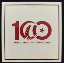 TAARRUZUN 100. YILI MAVİ POLİMER IŞIKLI KUTULU ORJİNAL DARPHANE KUTUSUNDA ( SERTİFİKALI)