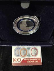 TAARRUZUN 100. YILI MAVİ POLİMER IŞIKLI KUTULU ORJİNAL DARPHANE KUTUSUNDA ( SERTİFİKALI)