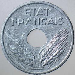 FRANSA 10 CENTIMES 1941 İKİNCİ DÜNYA SAVAŞI NAZİ İŞGALİ-VİCHY HÜKÜMETİ DÖNEMİ ÇİNKO.
