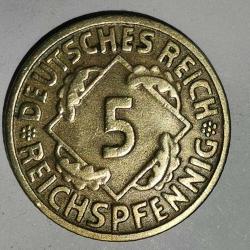 ALMANYA  1935 G    5  REICHS PFENNIG