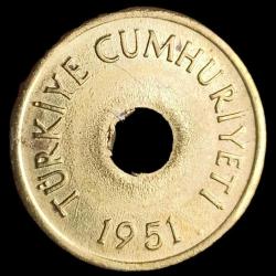 1951 1 Kuruş Çil noktalı