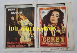 TÜRK HALK MÜZİĞİ SANATÇISI HÜLYA SÜER'İN FİLM AFİŞİNİN KÜÇÜK BOY AJANS-BASIN KOPYASI - 24 x 17 cm EBADINDA - ''CEREN'' FİLMİ: HÜLYA SÜER, YUSUF SEZGİN... ''DERT ŞARKISI'' FİLMİ, NEŞE KARABÖCEK & SALİH GÜNEY