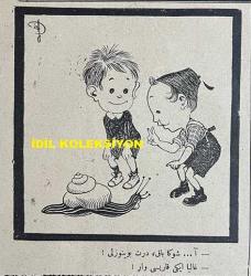 Osmanlıca Akbaba Mizah Dergisi-Gazetesi, Orijinal Dönem Basım, (Ottoman Magazine-Newspaper) - 27 Ağustos 1925 - Rumi: 27 Ağustos 1341 - Sayı: 285 - Karikatürist Ramiz Gökçe'nin Musul Meselesine Dair Kral Faysal'ı Tasvir Eden Çalışması: İngilizler, Musulumuzu Gasp Edebilmek İçin Kral Faysal'ı Cemiyet-i Akvam'a Sevk Ediyorlar 