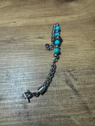 Premium Erkek Bileklik - Çelik & Doğal Taş Kombini Leoparlı Özel Seri: Çelik örme kordonlu, turkuaz taşlı ve leopar figürlü özel tasarım bileklik. Kaplan Gözü, Lav Taşı ve Hematit taş Kararma ve solma yapmayan, antrasit gri (füme)bileklik 22 cm