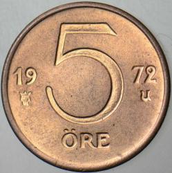 İSVEÇ 5 ÖRE 1972 ÇİL(-)