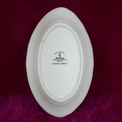 VINTAGE CZECH REPUBLIC HAAS&CZJZEK HANDMADE FINE PORCELAIN ORIGINAL COBALT OVAL FORMLU KÜÇÜK PORSELEN TABAK