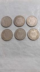 6 ADET  1985  TÜRKİYE  50  LİRA