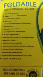 Subzero SW44 Hibrid (Bluetooth veya Kablolu) Katlanabilir Kulaklık (Yeni gibi Sorunsuz , İkinci El)