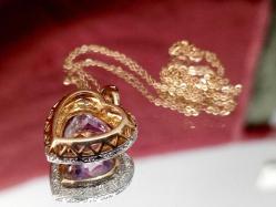 AMETİST TAŞLI ALTIN KOLYE ORTA KISIM GÜMÜŞ 375  9 AYAR