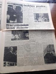 Cumhuriyet Gazetesi - Turkish Newspaper - 10 Kasım 1963 - O'nu anarken yazan Ecvet Güresin Başmakale - büyük Atatürk'ü 25. Ölüm yıldönümünde saygıyla anıyoruz Fotoğrafı - Cemal Gürsel'in millete mesajı - Kruşçef'in Atatürk ile ilgili özel mesajı - Amerikan başkanı Kennedy'nin Atatürk ile ilgili sözleri - İsmet İnönü'nün Atatürk için yazdığı makale - Irak cumhurbaşkanı Abdüsselam Arif'in özel olarak verdiği demeç - Home Nehru Eyüp Han Ve Burgiba'nın Atatürk'ü anma mesajları - izindeyiz yazan İlhan Selçuk - Atatürk devrimlerinin hukuki yönü yazan Hıfzı Veldet Velidedeoğlu - Yunanistan'da Papandreu hükümeti Kral huzurunda yemin etti - ünlü tarihçi Emil Ludwig Atatürk hakkında neler anlattı - Atatürk ve kayınbiraderi yazan Adile Ayda - 25. Yıldönümünde hüzünlü düşünceler yazan Yakup Kadri Karaosmanoğlu - Atatürk gazetemizin kurucusu Yunus Nadi ve hemşiresi Makbule Atadan ile Yalova'da Fotoğrafı - Atatürk'ün milli eğitim üzerindeki düşünceleri ve edebiyat yazan Afet İnan - Galatasaray