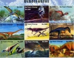 Koleksiyon Pulları,DİNAZORLAR,9 Pulluk Özel Blok,Merkezi Afrika'da Bir ada devleti