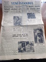 Yeni İstanbul Gazetesi - Turkish Newspaper - 28 Kasım 1955 - soysuzlaşma yazan Habib Edip Törehan Başmakale - Amerikan Sovyet iktisadi rekabeti arttı - Rus tehdidi ve Tahran - Rus liderleri Nikita Kruşçef Ve Mareşal Bulganin yeni delhide Mahatma Gandhi'nin küllerinin bulunduğu Samadiyi ziyaretten önce ayakkabıları çıkarttılar Fotoğrafı - Başvekil Adnan Menderes tarafından kabul edilen Rum Ortodoks kilisesi ileri gelenleri Park otel'den çıkarlarken Fotoğrafı - Adnan Menderes otomobille Dün Ankara'ya döndü - elektrikli tren seferleri yine başlayamıyor - küçük yaşımdan beri çocuk felcine müptela olan 14 yaşındaki İtalyan ressam Bruno Carati Fotoğrafı - yeni İstanbul'un hikayesi yolculuk yazan Mehmet Davaz Yazı Dizisi - pazartesi konuşmaları yazan Halide Edip Adıvar - Filarmoni Derneği On Yaşında - 1954 dünya güzeli Jacqueline Beer evlendi - Kunuri Savaşı'nın 5. Yıldönümü - deliorman yazan General Hamdi Gürsoy Yazı Dizisi - Anadolu abideleri yazan Aziz Ogan -  Beşiktaş Vefa berabere kaldı