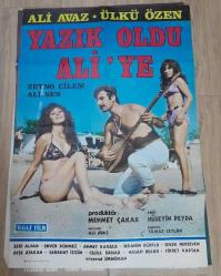 YAZIK OLDU ALİ'YE SİNEMA FİLM ORİJİNAL AFİŞ POSTER ALİ AVAZ ÜLKÜ ÖZEN ZEYNO ÇİLEM