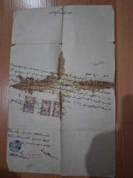 1330 Osmanlıca Adli ( Noter ) Evrak  - ( 3 Pullu, Soğuk kaşeli )