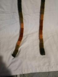 Batik iple örüldü dar uzun atkı