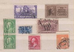 ABD Amerika ve İtalya Klasik Dönem Damgalı Pullar