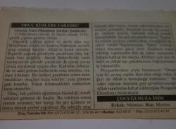 19 Eylül 2006-Orijinal Takvim Yaprağı-Doğum Günü-Söz,Nişan,Nikâh,Düğün ve Önemli Günler Hediyesi-ERAŞ Hizmet Takvimi-Ayet-Hadis(Gaziler)-Oruç kimlere Farzdır-Çocuğunuza İsim:Mümtaz,Munise