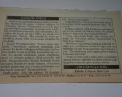 26 Eylül 2006-Orijinal Takvim Yaprağı-Doğum Günü-Söz,Nişan,Nikâh,Düğün ve Önemli Günler Hediyesi-ERAŞ Hizmet Takvimi-Ayet-Hadis(Türk Dil Bayramı)-Namazın Önemi-Çocuğunuza İsim:Lokman,Lale